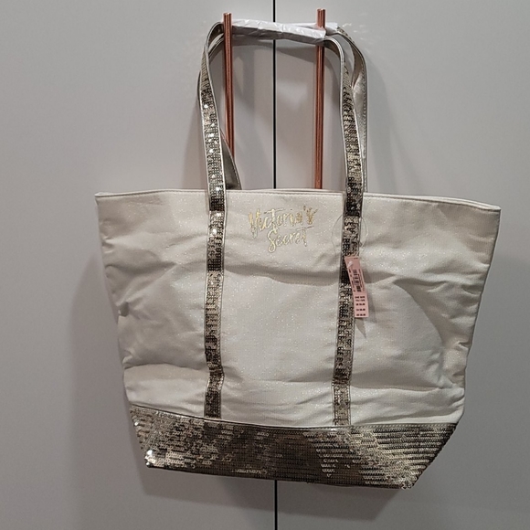NWT Victoria's Secret Limited Ed Glitter Tote - Picture 4 of 4